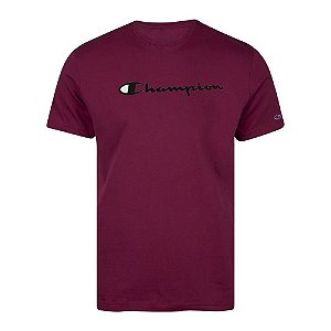 Camiseta Manga Curta Champion Mc Logo Script Ink Sandalwood