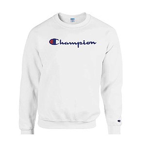 Moletom Champion Felpado Gola Careca Script Logo Branco - FIRST DOWN -  Produtos Futebol Americano NFL