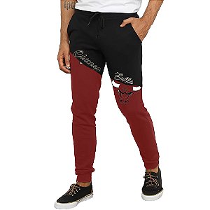 Calça Jogger Moletom Masculina Chicago Bulls Dual Color