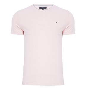 Camiseta Tommy Hilfiger Essential Cotton Tee Rosa Claro