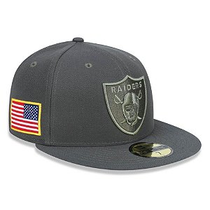 Boné Oakland Raiders 5950 Salute To Service 17 Fechado - New Era