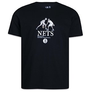Camiseta New Era Freestyle Brooklyn Nets NBA Preto