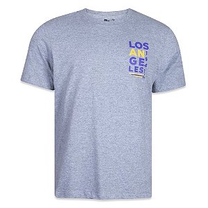 Camiseta New Era Los Angeles Lakers Sport Performance Cinza