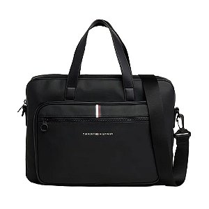 Bolsa Tommy Hilfiger TH Essential Pique Computer Preto