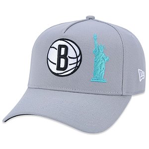 Boné New Era 940 A-Frame Snapback NBA Brooklyn Nets Cinza