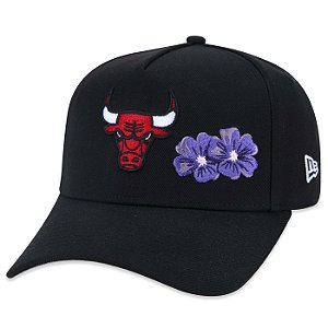 Boné New Era 940 A-Frame NBA Chicago Bulls Core Flor Preto