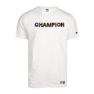 Camiseta Manga Curta Champion C Colorblock Off White