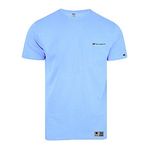 Camiseta Manga Curta Champion Malhão Mc Mini Logo Azul Claro