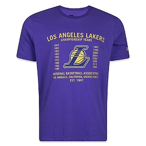 Camiseta New Era Los Angeles Lakers All Building Roxo