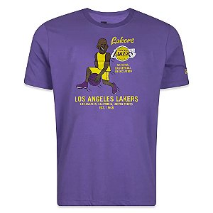 Camiseta New Era Los Angeles Lakers Building Lilás