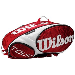 Raqueteira Wilson Tour X9 Vermelho/Branco