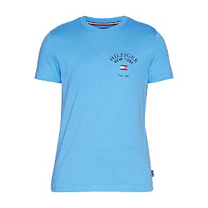 Camiseta Tommy Hilfiger Arch Varsity Tee Azul Claro