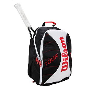 Mochila Wilson Esportiva Tour Preta/Branca/Vermelha