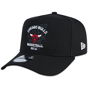 Boné New Era 940 A-Frame Chicago Bulls Core Aba Curva Preto