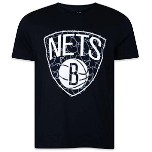 Camiseta New Era Brooklyn Nets World Of Logos Preto