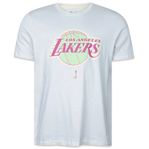 Camiseta New Era Los Angeles Lakers Core Off White
