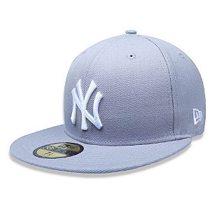 Boné New York Yankees 5950 White on Gray Fechado - New Era