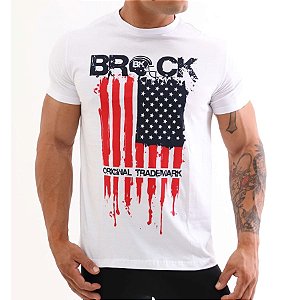 Camiseta Brock Bandeira EUA Branca Futebol Americano