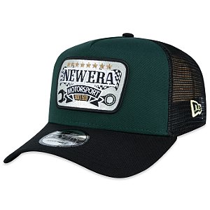 Boné New Era 940 A-Frame Trucker Snapback Motorsport Verde