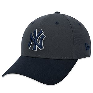 Boné New Era 3930 New York Yankees MLB Navy Steel Aba Curva