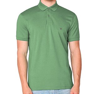 Camiseta Gola Polo Tommy Hilfiger 1985 Regular Verde Claro