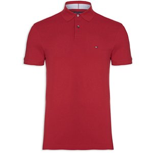 Camiseta Gola Polo Tommy Hilfiger 1985 Vermelho Regular