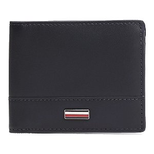 Carteira Tommy Hilfiger Corporate Leather Mini Azul Escuro