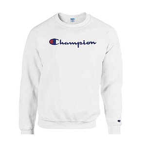 Moletom Champion Felpado Gola Careca Fleece Off White