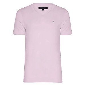 Camiseta Tommy Hilfiger Essential V Neck Tee Rosa