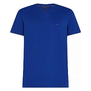 Camiseta Tommy Hilfiger Essential Gola V Neck Tee Azul Royal
