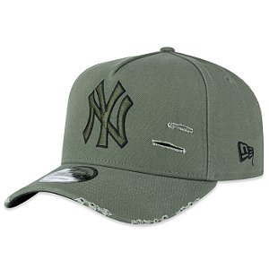 Boné New Era 940 A-Frame New York Yankees MLB Rasgado Verde