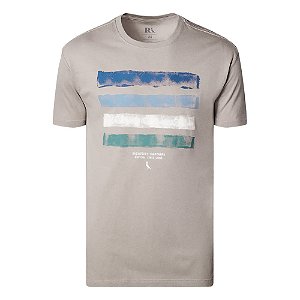 Camiseta Reserva Slim Estampada New Stripes Caqui