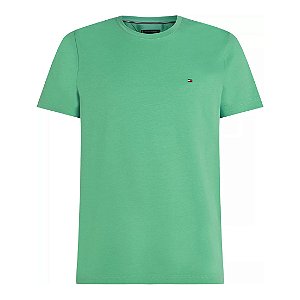 Camiseta Tommy Hilfiger Stretch Slim Fit Tee Verde Claro