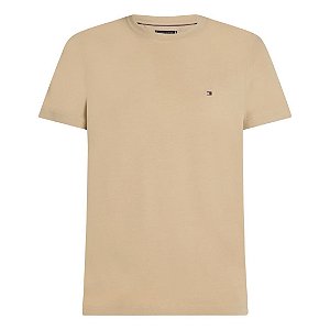 Camiseta Tommy Hilfiger Stretch Slim Fit Tee Caqui