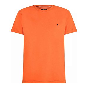 Camiseta Tommy Hilfiger Stretch Slim Fit Tee Laranja