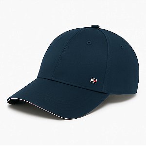 Boné Tommy Hilfiger Cotton 6 Panel Aba Curva Azul Petróleo