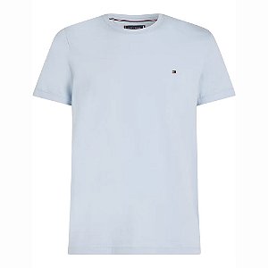 Camiseta Tommy Hilfiger Stretch Slim Fit Tee Azul Claro