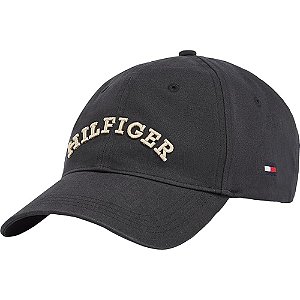 Boné Tommy Hilfiger Th Monotype Soft 6 Panel Preto