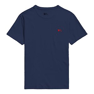 Camiseta Reserva Estampa Pica Pau Copas Coração Azul Marinho