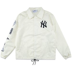 Jaqueta New Era de Botão New York Yankees MLB Coach Off Whi
