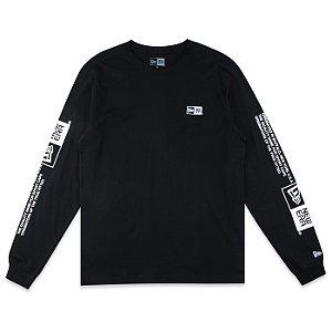 Camiseta New Era Manga Longa Institutional Style Preta