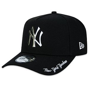 Boné New Era 940 A-Frame New York Yankees MLB Metal Preto