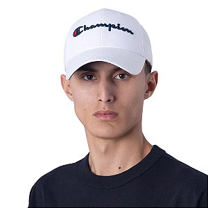 Boné Champion Masculino Script Snap Aba Curva Branco