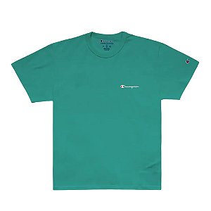 Camiseta Manga Curta Champion Ath Mini Script Logo Ink Verde