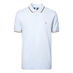 Camisa Polo Reserva Friso Duplo Masculina Azul Nuvem