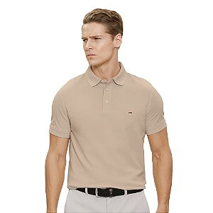 Camisa Polo Tommy Hilfiger Tech Piquet Regular Caqui