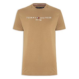 Camiseta Tommy Hilfiger Logo Tee Masculina Caqui
