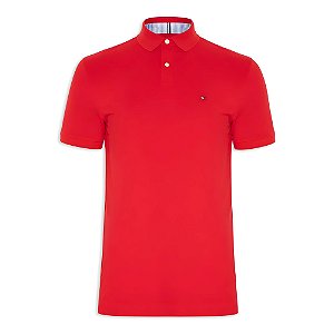 Camiseta Gola Polo Tommy Hilfiger Im 1985 Slim Vermelho