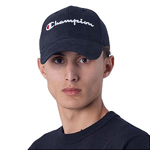 Boné Champion Aba Curva Script Snap Masculino Preto