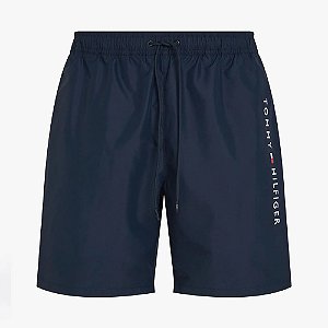 Bermuda Tommy Hilfiger Praia Long Drawstring Azul Marinho